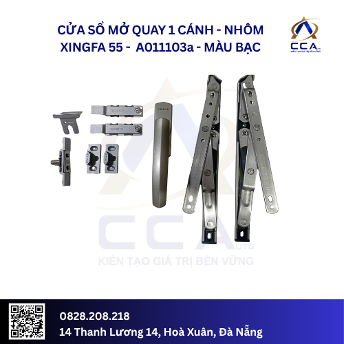 Cửa Sổ Mở Quay 1 Cánh - Nhôm Xingfa 55 - A011103 (Combo)