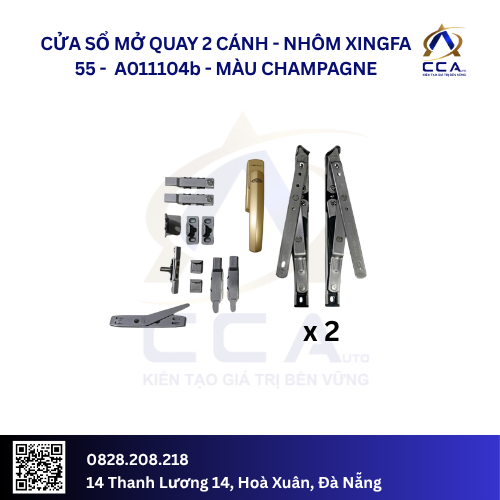 Cửa Sổ Mở Quay 2 Cánh - Nhôm Xingfa 55 - A011104 (Combo) - Ảnh 3