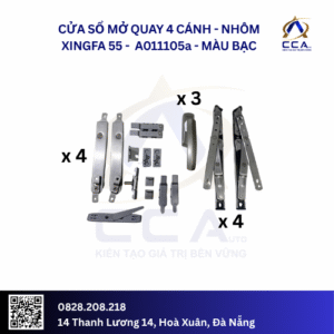 Cửa Sổ Mở Quay 4 Cánh - Nhôm Xingfa 55 - A011105 (Combo)