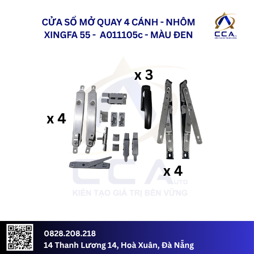 Cửa Sổ Mở Quay 4 Cánh - Nhôm Xingfa 55 - A011105 (Combo) - Ảnh 4