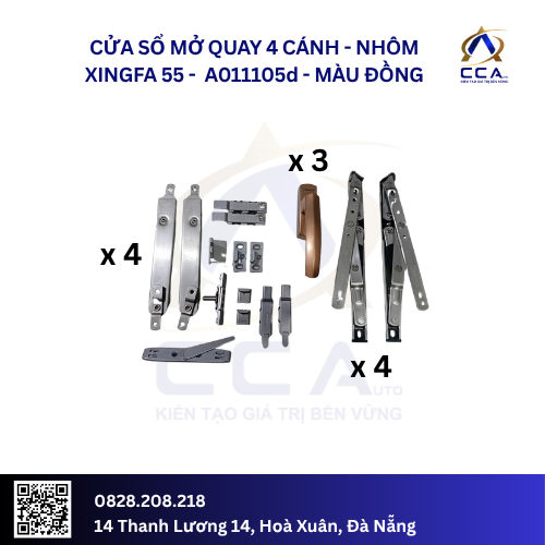 Cửa Sổ Mở Quay 4 Cánh - Nhôm Xingfa 55 - A011105 (Combo) - Ảnh 5