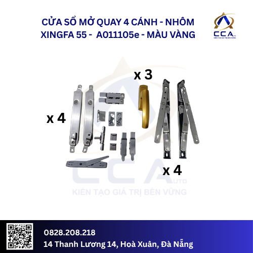 Cửa Sổ Mở Quay 4 Cánh - Nhôm Xingfa 55 - A011105 (Combo) - Ảnh 6