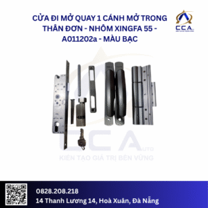 Cửa Đi Mở Quay 1 Cánh Mở Trong Thân Đơn - Nhôm Xingfa 55 - A011202 (Combo)
