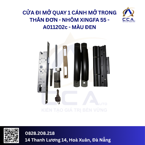 Cửa Đi Mở Quay 1 Cánh Mở Trong Thân Đơn - Nhôm Xingfa 55 - A011202 (Combo) - Ảnh 4