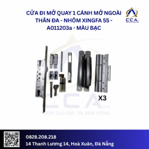 Cửa Đi Mở Quay 1 Cánh Mở Ngoài Thân Đa - Nhôm Xingfa 55 - A011203 (Combo)