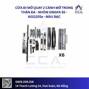 Cửa Đi Mở Quay 2 Cánh Mở Trong Thân Đa - Nhôm Xingfa 55 - A011205 (Combo)