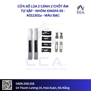 Cửa Sổ Lùa 2 Cánh 2 Chốt Âm Tự Sập - Nhôm Xingfa 55 - A011301 (Combo)