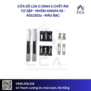 Cửa Sổ Lùa 3 Cánh 2 Chốt Âm Tự Sập - Nhôm Xingfa 55 - A011302 (Combo)