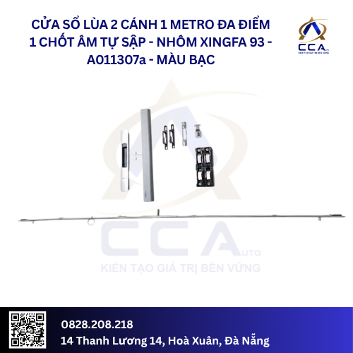 Cửa Sổ Lùa 2 Cánh 1 Metro Đa Điểm 1 Chốt Âm Tự Sập - Nhôm Xingfa 93 - A011307 (Combo)