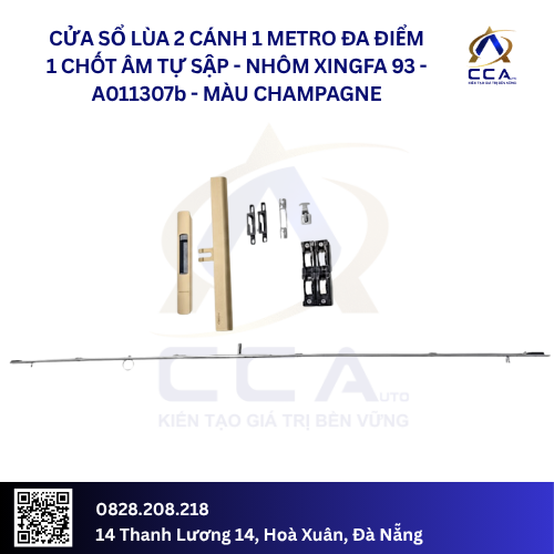 Cửa Sổ Lùa 2 Cánh 1 Metro Đa Điểm 1 Chốt Âm Tự Sập - Nhôm Xingfa 93 - A011307 (Combo) - Ảnh 3