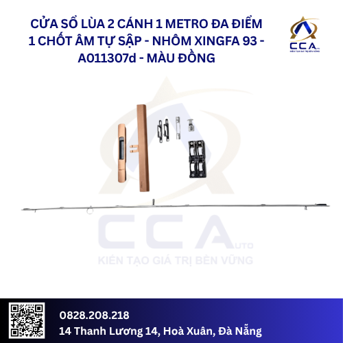 Cửa Sổ Lùa 2 Cánh 1 Metro Đa Điểm 1 Chốt Âm Tự Sập - Nhôm Xingfa 93 - A011307 (Combo) - Ảnh 5