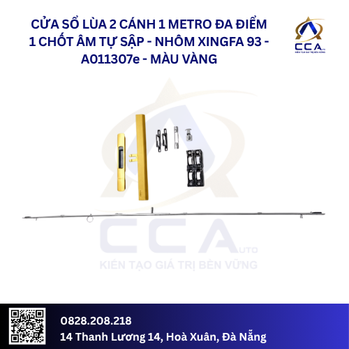 Cửa Sổ Lùa 2 Cánh 1 Metro Đa Điểm 1 Chốt Âm Tự Sập - Nhôm Xingfa 93 - A011307 (Combo) - Ảnh 6