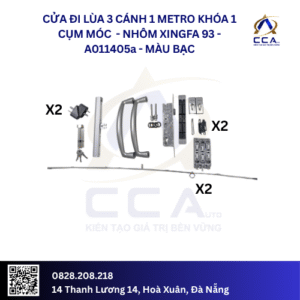 Cửa Đi Lùa 3 Cánh 1 Metro Khóa 1 Cụm Móc  - Nhôm Xingfa 93 - A011405 (Combo)