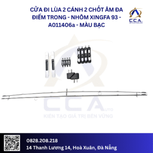 Cửa Đi Lùa 2 Cánh 2 Chốt Âm Đa Điểm Trong - Nhôm Xingfa 93 - A011406 (Combo)