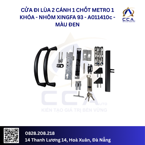 Cửa Đi Lùa 2 Cánh 1 CHốt Metro 1 Khóa - Nhôm Xingfa 93 - A011410 (Combo) - Ảnh 3