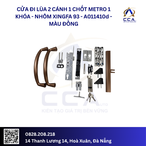 Cửa Đi Lùa 2 Cánh 1 CHốt Metro 1 Khóa - Nhôm Xingfa 93 - A011410 (Combo) - Ảnh 4