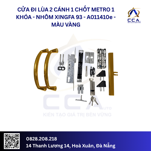 Cửa Đi Lùa 2 Cánh 1 CHốt Metro 1 Khóa - Nhôm Xingfa 93 - A011410 (Combo) - Ảnh 5