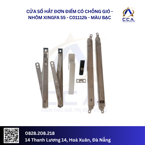 Cửa sổ hất nhỏ đơn điểm có chống gió - Nhôm Xingfa 55 - C01112 (Combo) - Ảnh 3