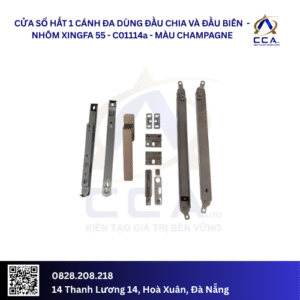 Cửa Sổ Hất 1 Cánh Đa Dùng Đầu Chia Và Đầu Biên - Nhôm Xingfa 55 - C01114 (Combo)