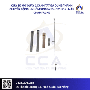 Cửa sổ mở quay 1 cánh tay đa dùng thanh chuyển động - Nhôm Xingfa 55 - C01121 (Combo)