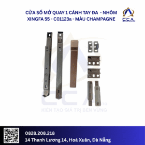 Cửa Sổ Mở Quay 1 Cánh Tay Đa - Nhôm Xingfa 55 - C01123 (Combo)