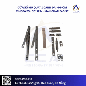 Cửa Sổ Mở Quay 2 Cánh Đa - Nhôm Xingfa 55 - C01125 (Combo)