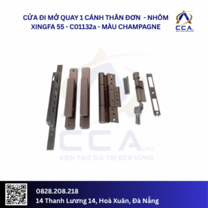 Cửa Đi Mở Quay 1 Cánh Thân Đơn - Nhôm Xingfa 55 - C01132 (Combo)