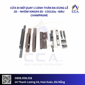 Cửa Đi Mở Quay 1 Cánh Thân Đa Dùng Lề 2D - Nhôm Xingfa 55 - C01133 (Combo)