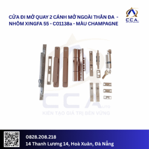 Cửa Đi Mở Quay 2 Cánh Mở Ngoài Thân Đa - Nhôm Xingfa 55 - C01138 (Combo)