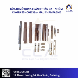 Cửa Đi Mở Quay 4 Cánh Thân Đa - Nhôm Xingfa 55 - C01139 (Combo)