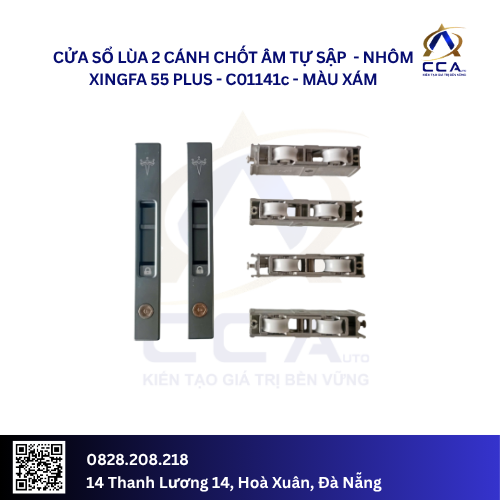 Cửa Sổ Lùa 2 Cánh Chốt Âm Tự Sập - Nhôm Xingfa 55 Plus - C01141 (Combo) - Ảnh 4