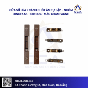 Cửa Sổ Lùa 2 Cánh Chốt Âm Tự Sập - Nhôm Xingfa 55 - C01142 (Combo)