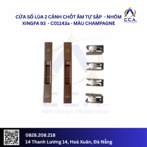 Cửa Sổ Lùa 2 Cánh Chốt Âm Tự Sập - Nhôm Xingfa 93 - C01143 (Combo)