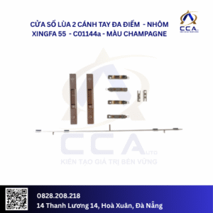 Cửa Sổ Lùa 2 Cánh Tay Đa Điểm - Nhôm Xingfa 55 - C01144 (Combo)