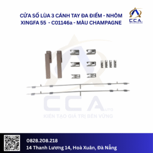 Cửa Sổ Lùa 3 Cánh Tay Đa Điểm - Nhôm Xingfa 55 - C01146 (Combo)