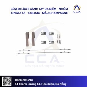 Cửa Đi Lùa 2 Cánh Tay Đa Điểm - Nhôm Xingfa 55 - C01151 (Combo)