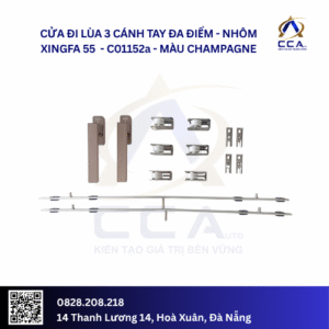 Cửa Đi Lùa 3 Cánh Tay Đa Điểm - Nhôm Xingfa 55 - C01152 (Combo)