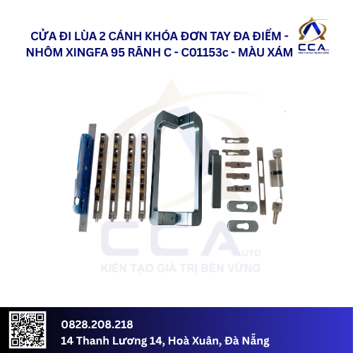 Cửa Đi Lùa 2 Cánh Khóa Đơn Tay Đa Điểm - Nhôm Xingfa 95 Rãnh C - C01153 (Combo) - Ảnh 4