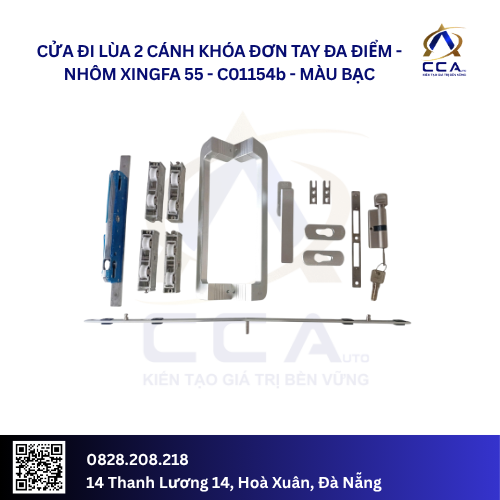 Cửa Đi Lùa 2 Cánh Khóa Đơn Tay Đa Điểm - Nhôm Xingfa 55 - C01154 (Combo) - Ảnh 3