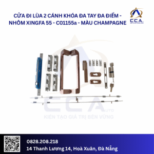Cửa Đi Lùa 2 Cánh Khóa Đa Tay Đa Điểm - Nhôm Xingfa 55 - C01155 (Combo)