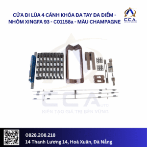 Cửa Đi Lùa 4 Cánh Khóa Đa Tay Đa Điểm - Nhôm Xingfa 93 - C01158 (Combo)