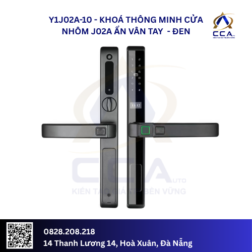 Khoá Thông Minh Cửa Nhôm J02A Ẩn Vân Tay - Y1J02A (Bộ)