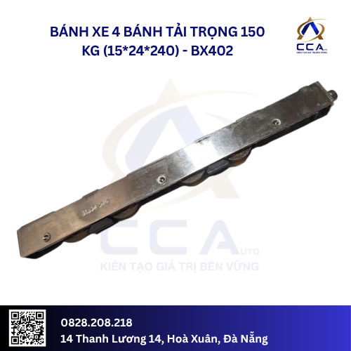 Bánh xe 4 bánh tải trọng 150 kg (15*24*240) (Cái)