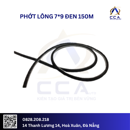 Phớt lông 7*9 đen 150m (Cuộn)