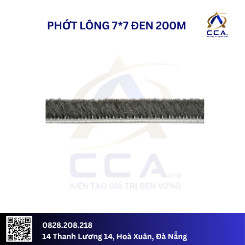 Phớt lông 7*7 đen 200m (Cuộn)