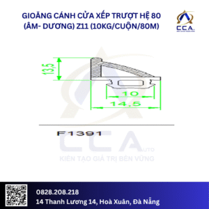 Gioăng cánh cửa xếp trượt hệ 80 (âm- dương) z11 (10kg/cuộn/80m)- kg Cuộnm