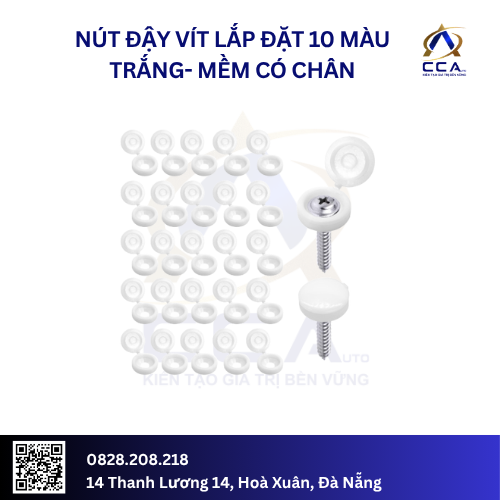 Nút đậy vít lắp đặt 10 màu trắng- mềm có chân- Chiếc Túi