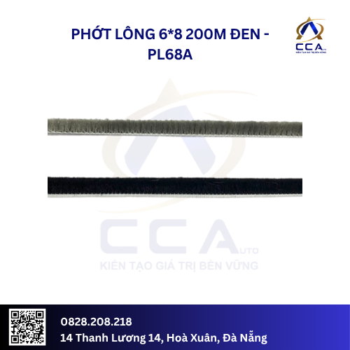 Phớt lông 6*8 200m đen (Cuộn)