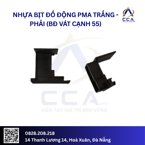 Nhựa bịt đố động PMA trắng - phải (BĐ vát cạnh 55) (Chiếc)