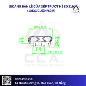 Gioăng bản lề cửa xếp trượt hệ 80 z19 (10kg/cuộn/82m)- kg Cuộnm